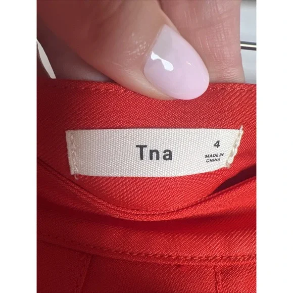 Aritzia TNA Pleated Mini Skirt Women's Size 4 Red - Picture 2 of 7